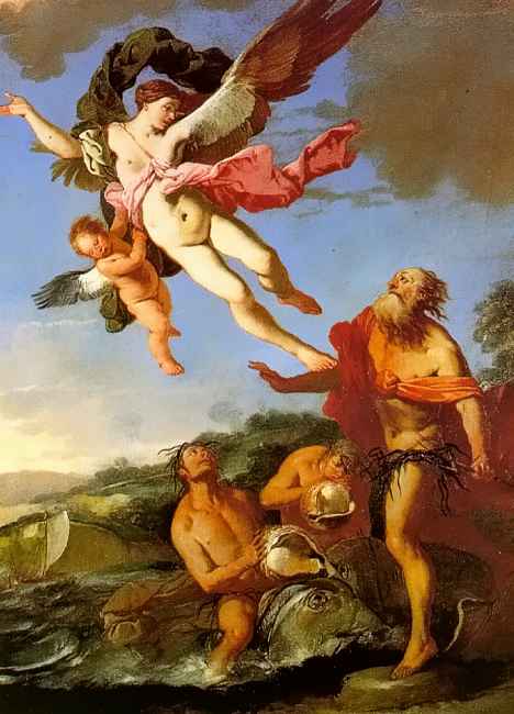 Coronis e Nettuno, Giulio Carpioni, Galleria degli Uffizi, Firenze