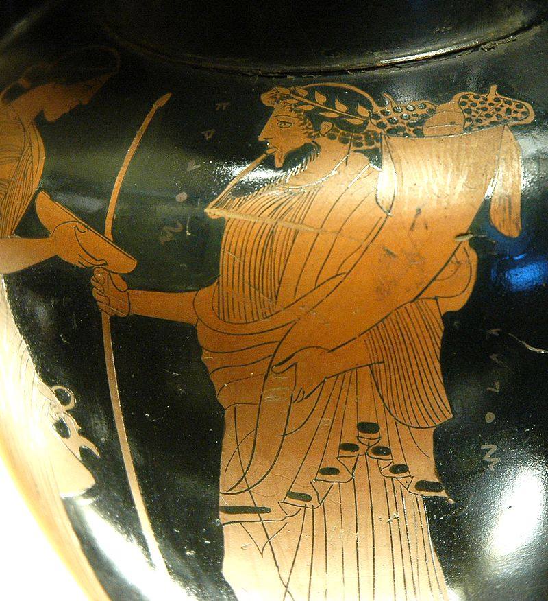 In questa foto, tratta da un antico vaso a figure rosse, Ade tiene fra le braccia proprio la cornucopia. Oionoclès, v. 470 av. J.-C., museo del Louvre.