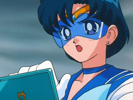 Sailor mercury analizza il territorio col computer in cerca del covo nemico