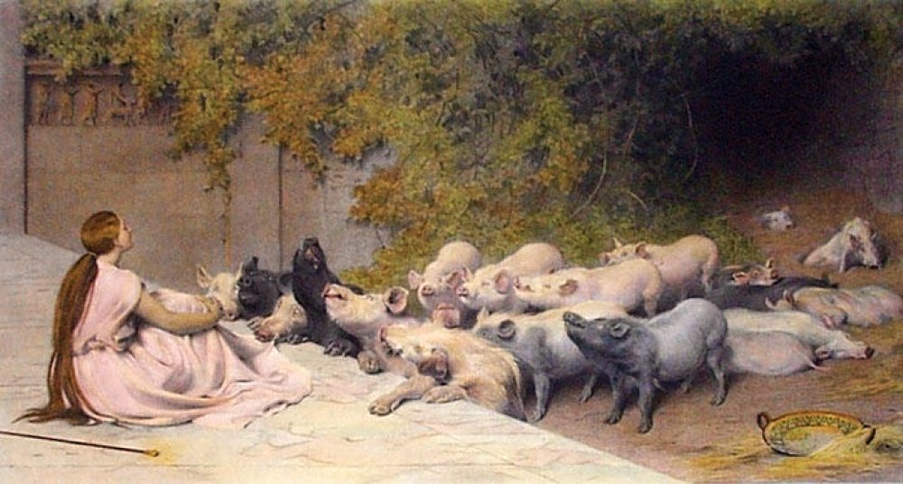 Circe e i suoi maiali, 1871, Briton Rivière