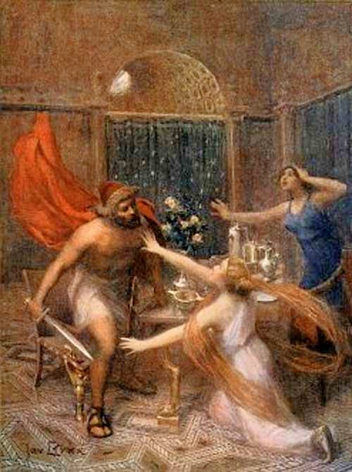 Ulisse minaccia Circe, opera di Jan Styka