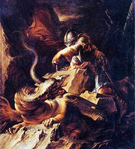 Giasone incanta il drago con le magie di Medea