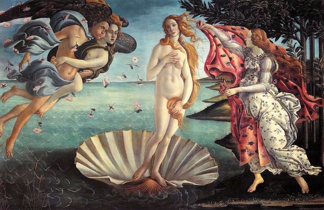 Botticelli, la nascita di Venere, 1485, Galleria degli Uffizi, Firenze