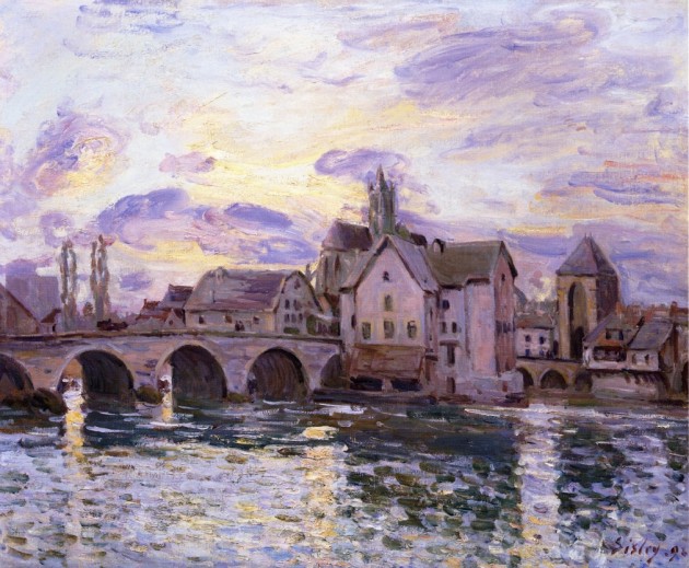 Alfred Sisley, Il ponte di Moret sur Loing al tramonto
