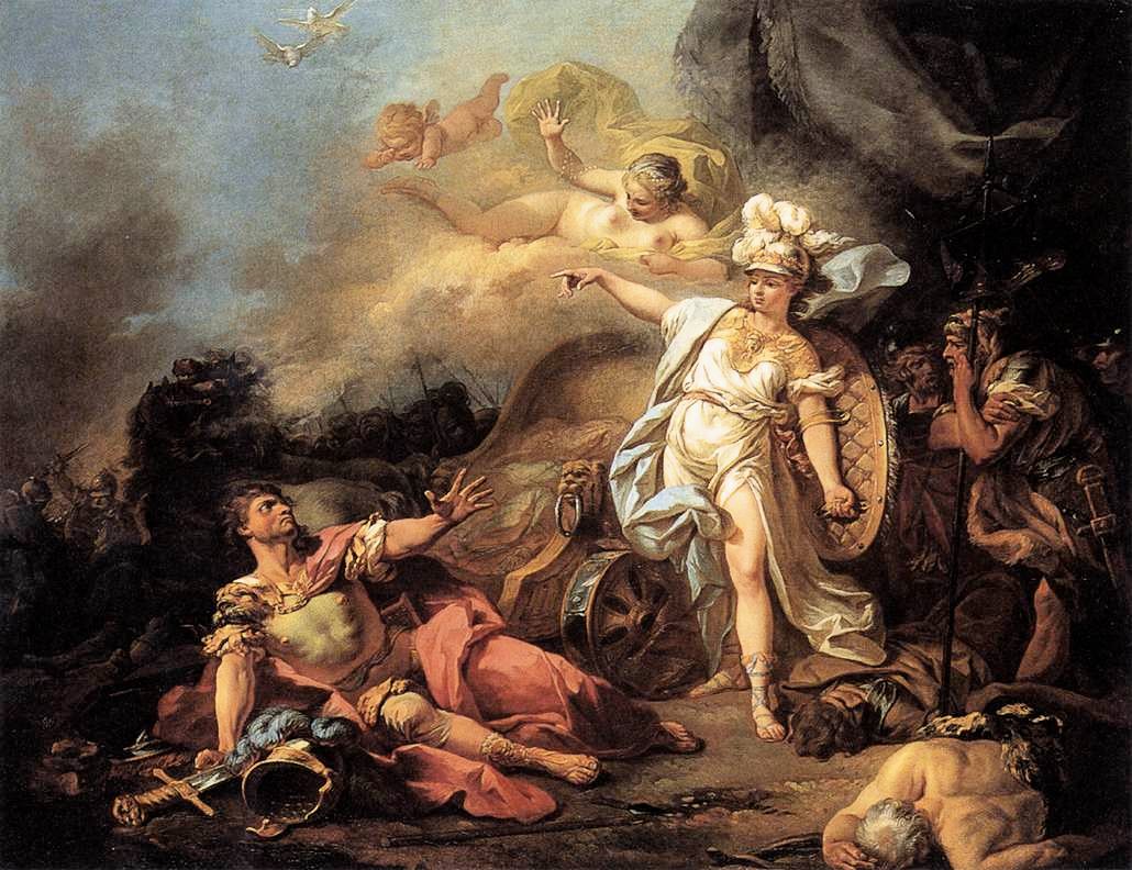 Combattimento di Ares contro Atena, Jacques-Louis David, 1771, Museo del Louvre.