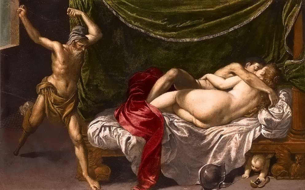 Hans Rottenhammer, Vulcano sorprende Marte in compagnia di Venere, 1590