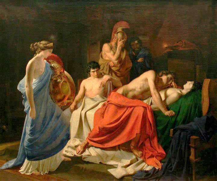 Nikolaï Nikolaïevitch Gay, Achille piange la morte di Patroclo, 1855, museo di Minks