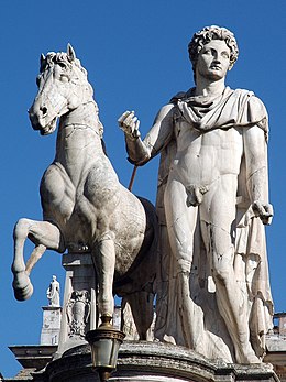 I Diòscuri rappresentati sulla cordonata del Campidoglio a Roma