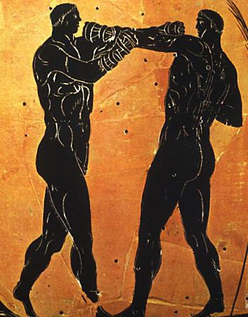 Atleti di pugilato in arte vascolare greca