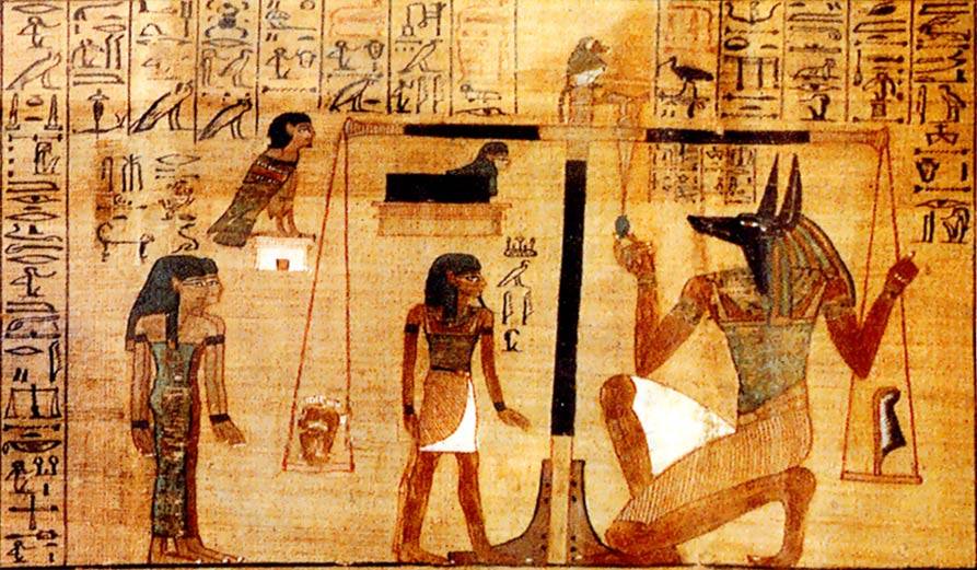 Anubi esegue la psicostasia, British Museum