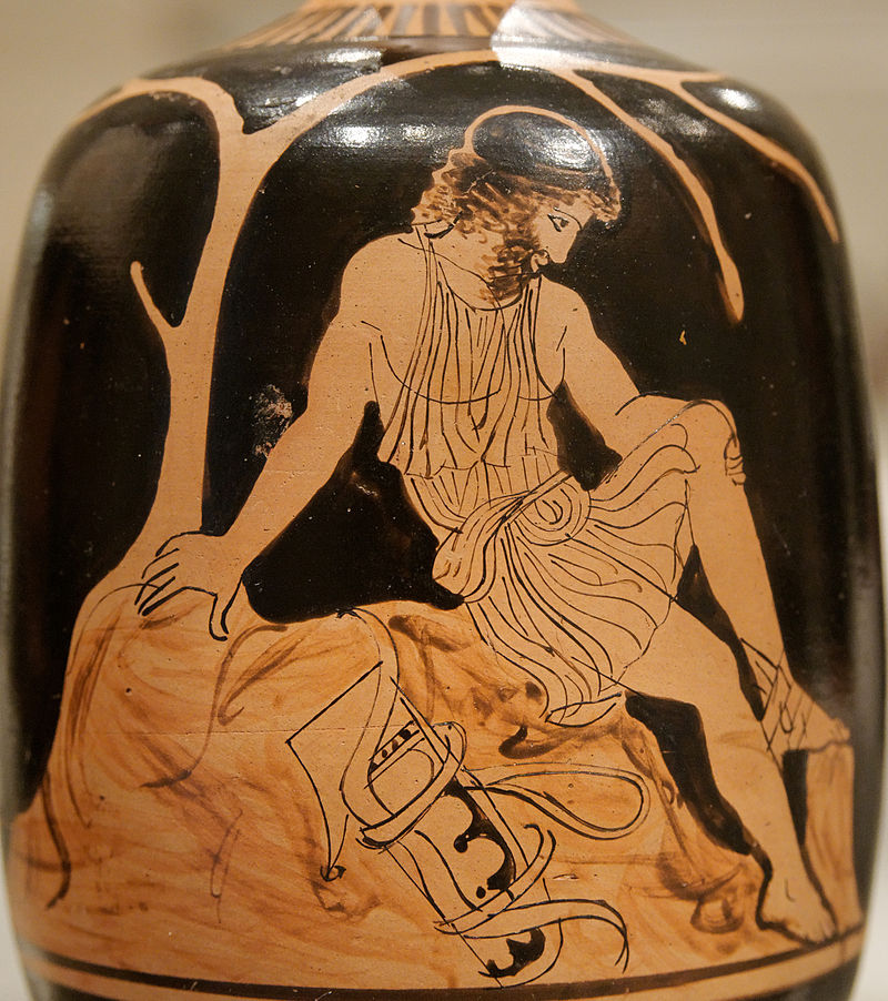 Filottete ferito a Lemno, vaso a figure rosse del 420 circa a.C, MOMA