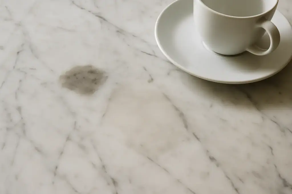 Marmo macchiato: come riconoscere i danni e ripristinarlo