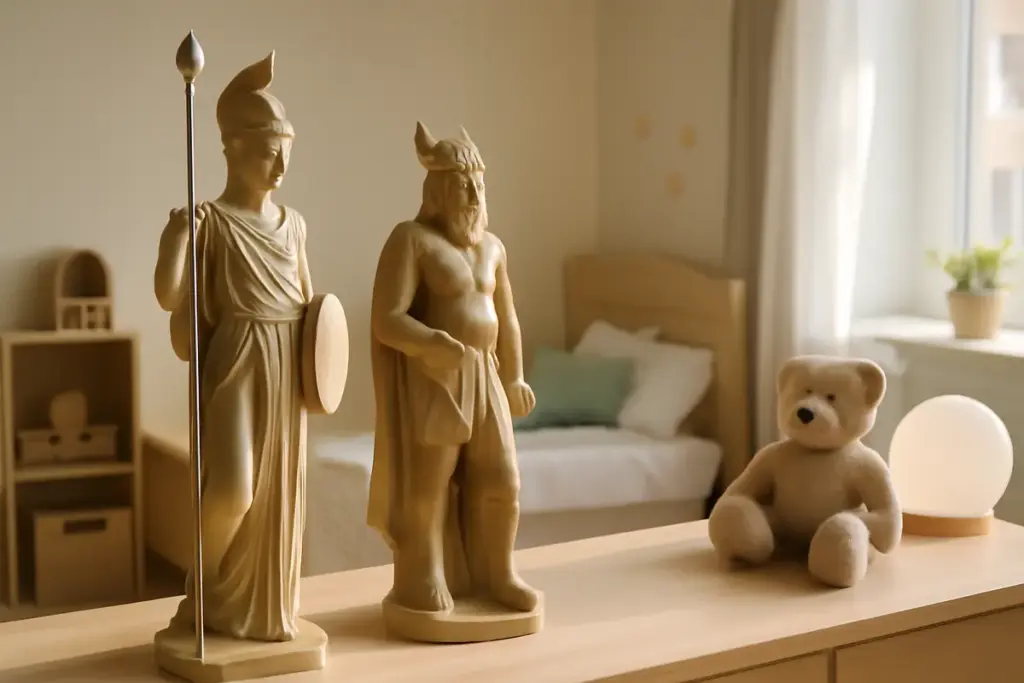 Dèi protettori della stanza dei bambini: dettagli mitologici per rafforzare il senso di sicurezza