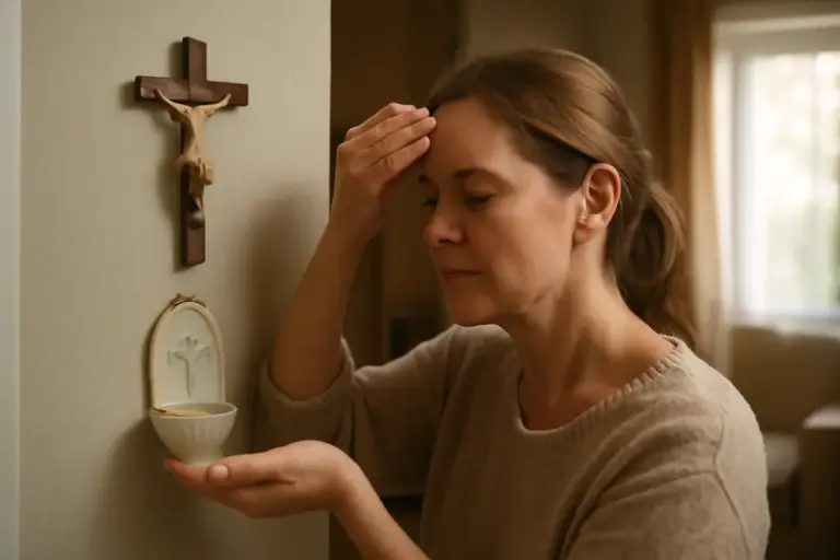 Qual è il vero senso delle acquasantiere domestiche? Un rito raro che dona serenità immediata
